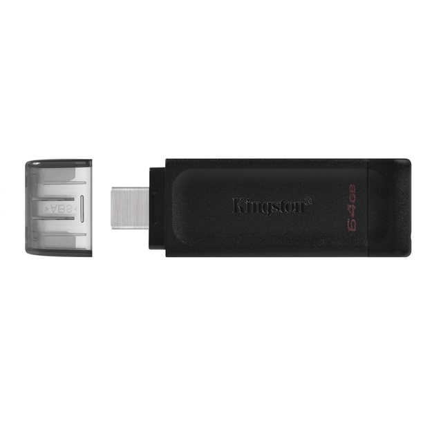 USB raktas MEMORY DRIVE FLASH USB-C 64GB/DT70/64GB KINGSTON