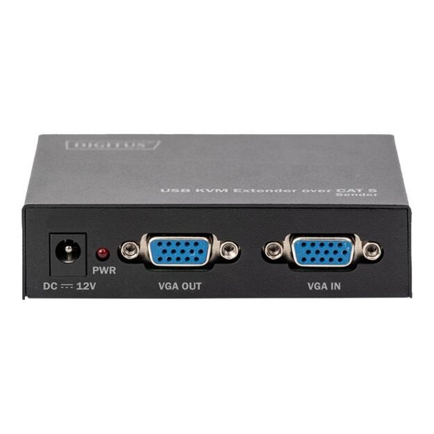 DIGITUS DS-51201 KVM Extender USB 1 Local + 1 Remote User up to 200M CAT5 UTP resolution 1920x1080 at 60Hz