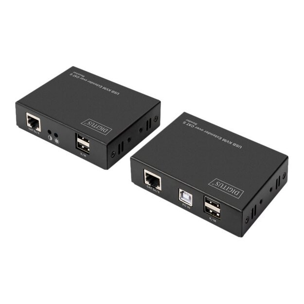 DIGITUS DS-51201 KVM Extender USB 1 Local + 1 Remote User up to 200M CAT5 UTP resolution 1920x1080 at 60Hz
