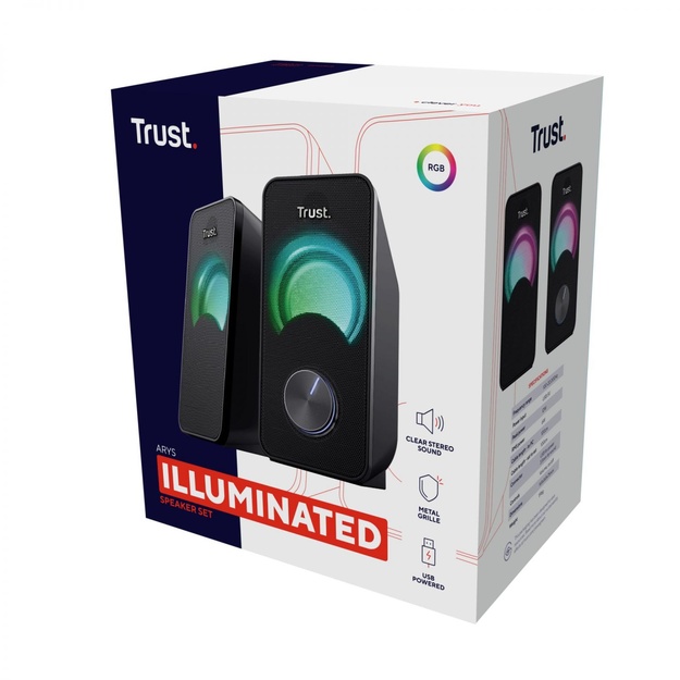 Kolonėlės Speaker|TRUST|Arys Compact RGB|Black|23120