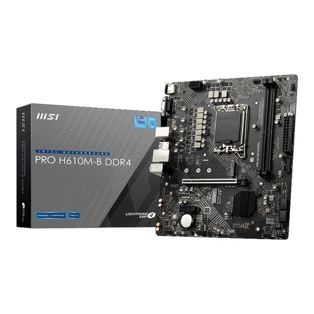 Pagrindinė plokštė MSI PRO H610M-G DDR4 LGA 1700 1xHDMI 1xVGA 1xDP