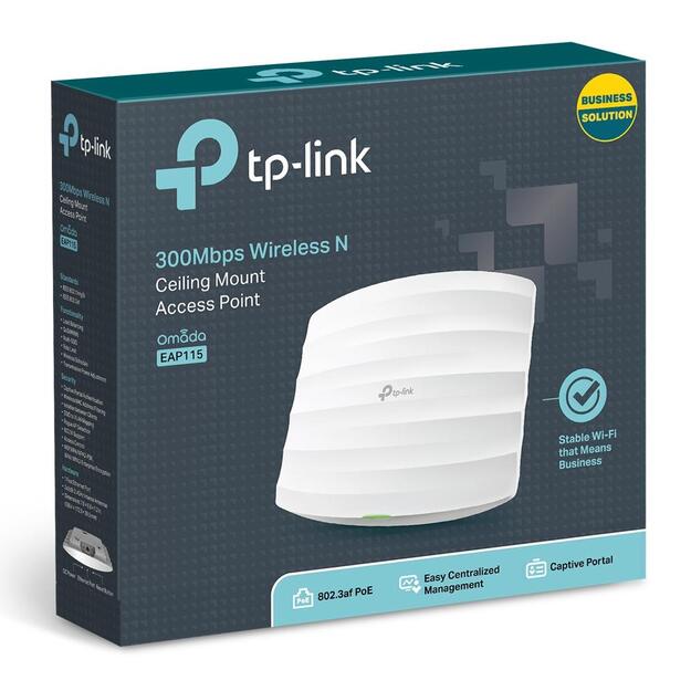 Tinklo prieigos taškas TP-LINK 300Mbps 1xRJ45 antennas 2 EAP115