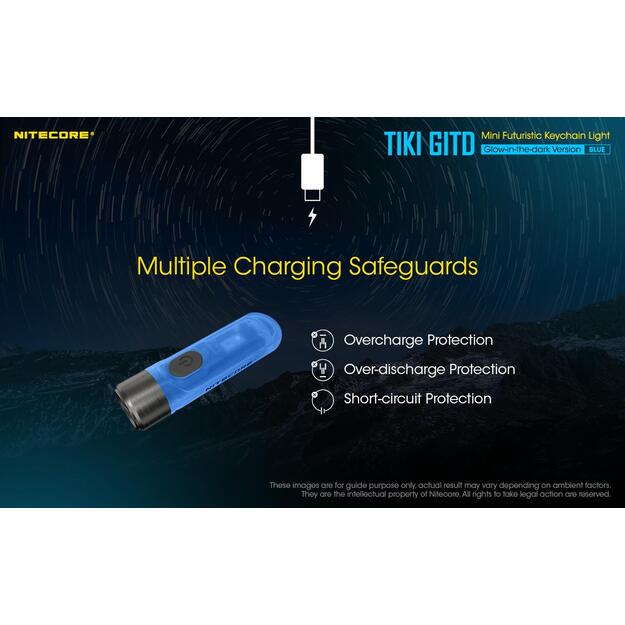 Žibintuvėlis T SERIES 300 LUMENS/TIKI GITD BLUE NITECORE 1
