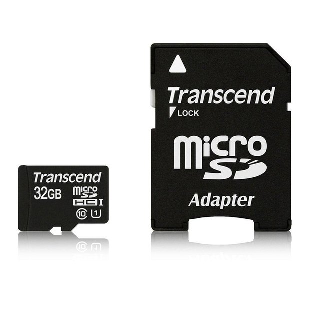 Atminties kortelė su adapteriu MEMORY MICRO SDHC 32GB W/ADAPT/CLASS10 TS32GUSDU1 TRANSCEND