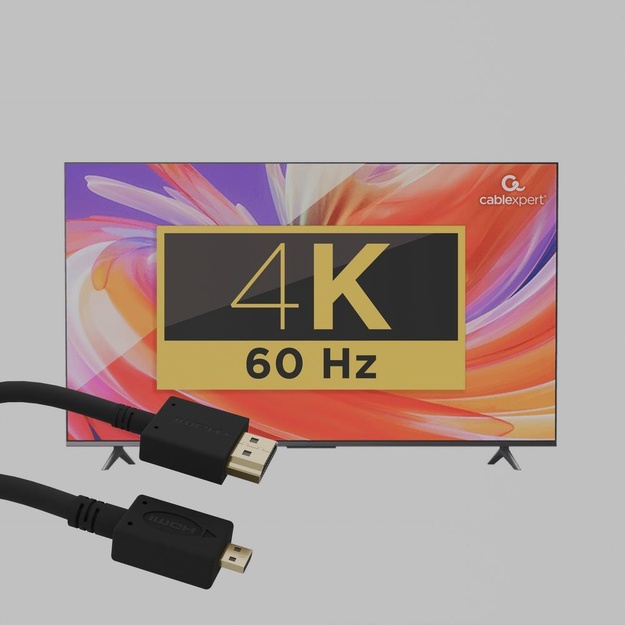 Vaizdo kabelis HDMI-MICRO HDMI 1.8M/V.2.0 BLK CC-HDMID-6 GEMBIRD