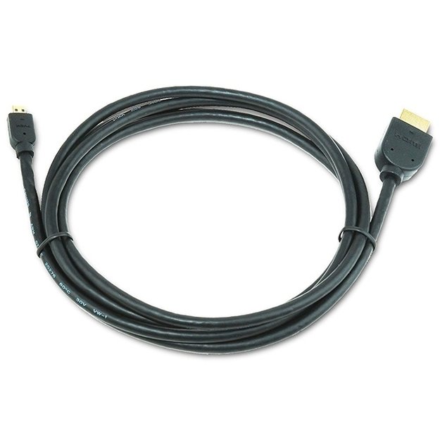 Vaizdo kabelis HDMI-MICRO HDMI 1.8M/V.2.0 BLK CC-HDMID-6 GEMBIRD