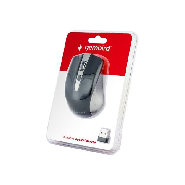 Kompiuterinė pelė belaidė MOUSE USB OPTICAL WRL GREY/BLACK MUSW-4B-04-GB GEMBIRD