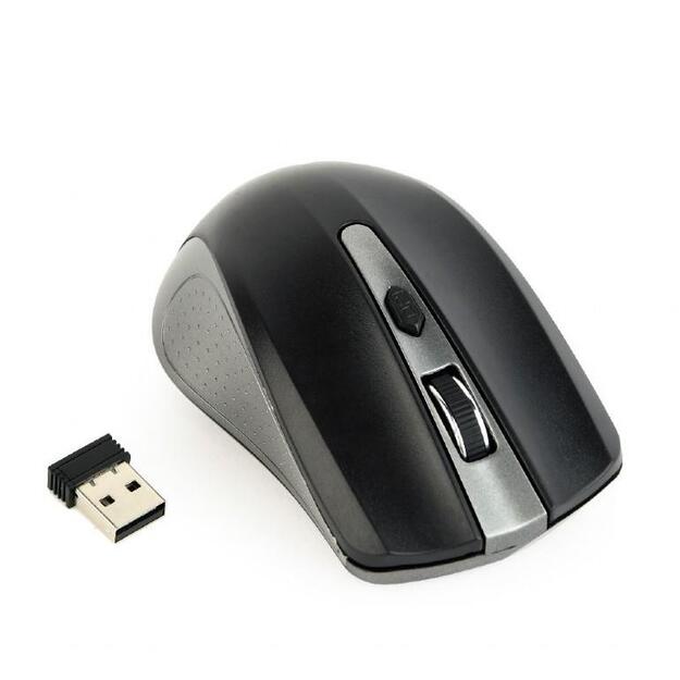 Kompiuterinė pelė belaidė MOUSE USB OPTICAL WRL GREY/BLACK MUSW-4B-04-GB GEMBIRD