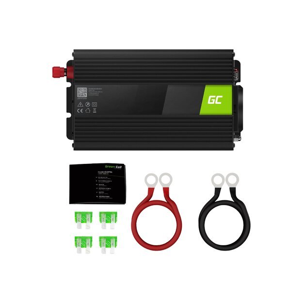 GREEN CELL Car Power Inverter 12V to 230V 1000W/2000W Pure Sine 49