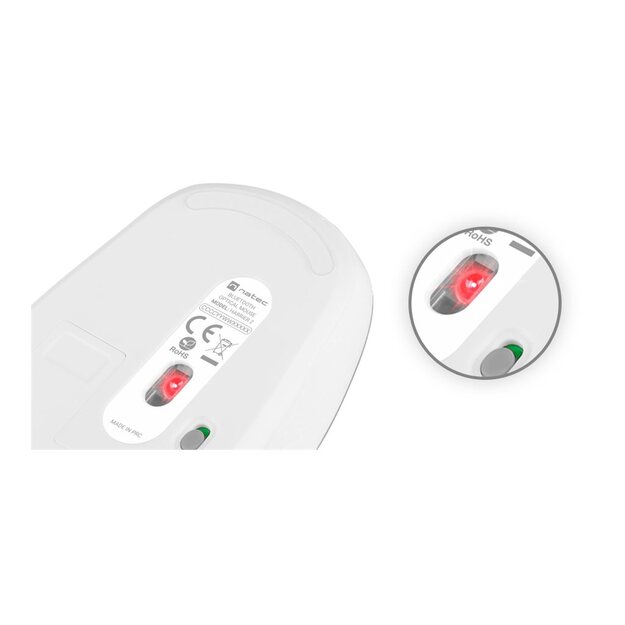 Kompiuterinė pelė belaidė NATEC Wireless Harrier 2 1600DPI Bluetooth 5.1 white-grey