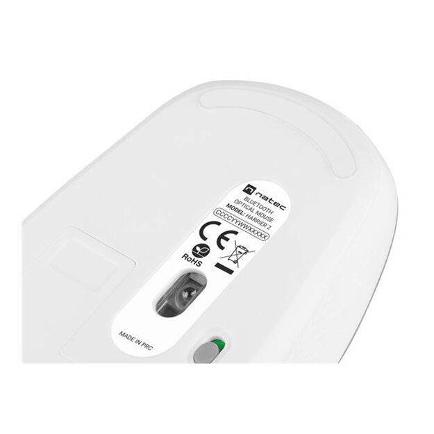 Kompiuterinė pelė belaidė NATEC Wireless Harrier 2 1600DPI Bluetooth 5.1 white-grey