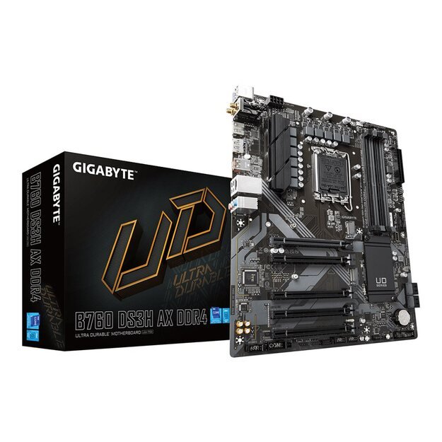 Pagrindinė plokštė GIGABYTE B760 DS3H AX LGA1700 4xDDR4 4xSATA 2xM.2 1xDP 1xHDMI 13