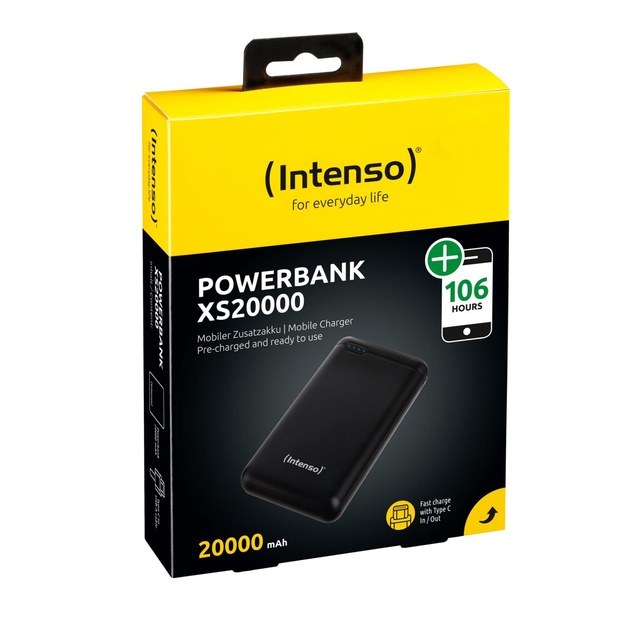 Išorinė baterija USB 20000MAH/BLACK XS20000 INTENSO