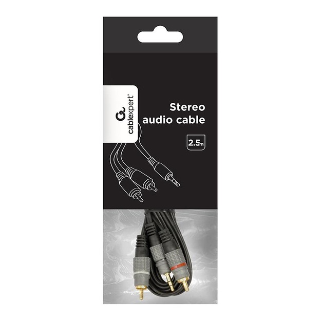 CABLE AUDIO 3.5MM TO 2RCA 2.5M/GOLD CCA-352-2.5M GEMBIRD