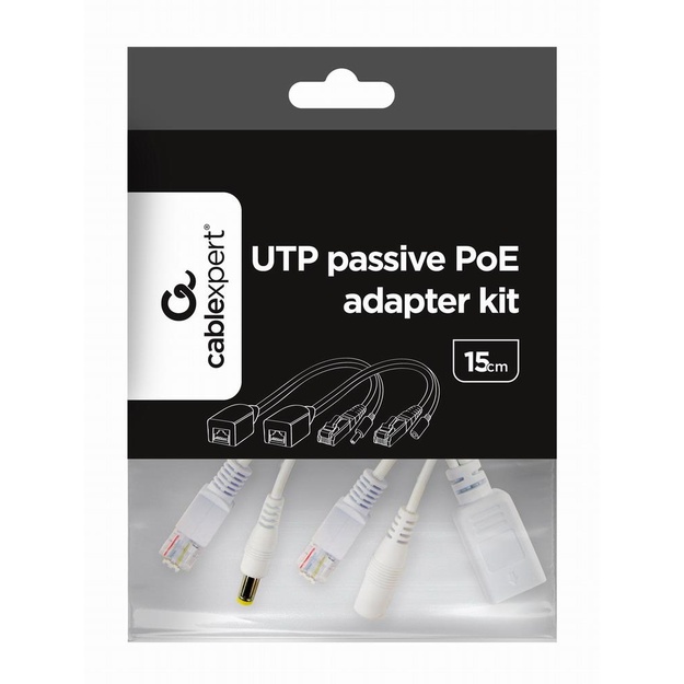 NET POE ADAPTER CABLE KIT/PP12-POE-0.15M-W GEMBIRD