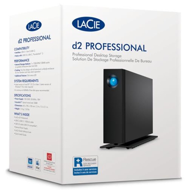 External HDD|LACIE|d2 Professional|STHA20000800|20TB|USB-C|USB 3.2|STHA20000800
