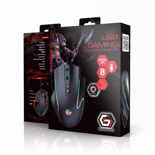 MOUSE USB OPTICAL GAMING RGB/MUSG-RAGNAR-RX300 GEMBIRD 5