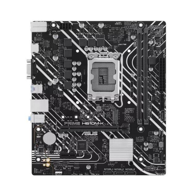 Mainboard|ASUS|Intel H610|LGA1700|Micro-ATX|Memory DDR5|Memory slots 2|1xPCI-Express 3.0 1x|1xPCI-Express 4.0 16x|1xM.2|1x15pin D-sub|1xHDMI|4xUSB 2.0|2xUSB 3.2|1xPS/2|1xRJ45|3xAudio port|PRIMEH610M-K