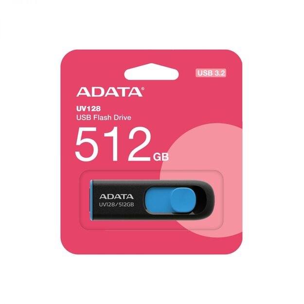 MEMORY DRIVE FLASH USB3 512GB/BLK/BLUE AUV128-512G-RBE ADATA 7