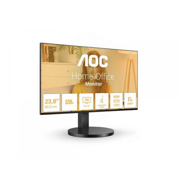 AOC 27B3CF2 27inch 1920x1080 100Hz IPS Flat H/A 110mm 65W AdaptiveSync USB HUB SPEAKERS Low Blue Light USB C HDMI 250cd/m2