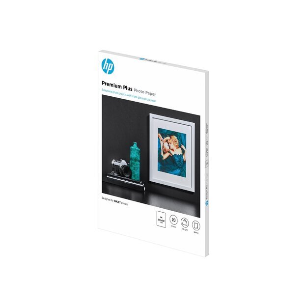 HP Premium Plus Glossy Photo Paper-20 sht/A4/210 x 297 mm 300g/m2