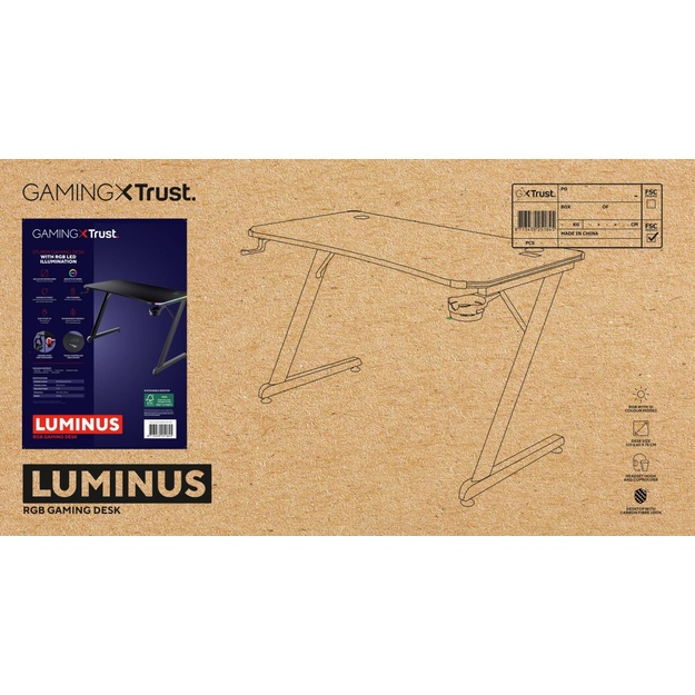 COMPUTER DESK GXT 709 LUMINUS/BLACK 25184 TRUST