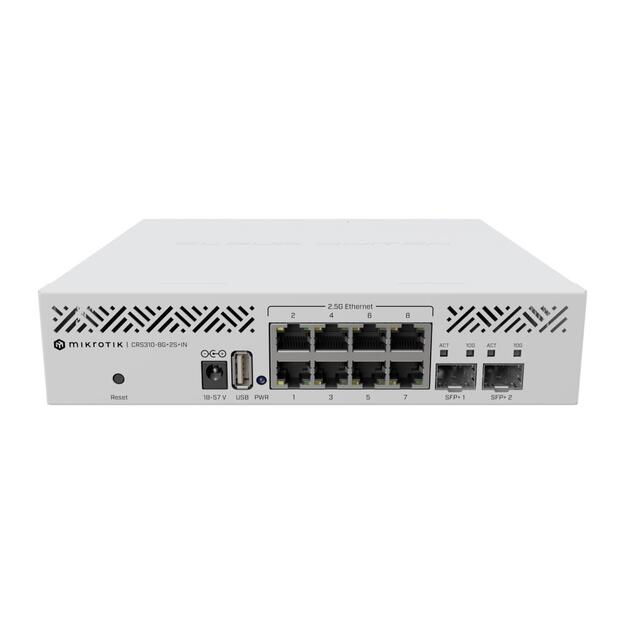 MIKROTIK CRS310-8G+2S+IN Switch 8x RJ45 2.5Gb/s 2x SFP+ RouterOS L5 desktop