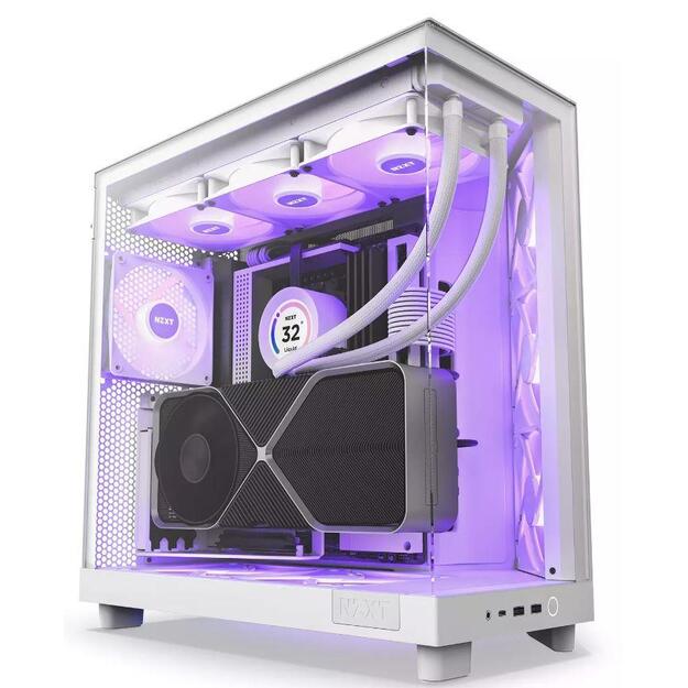 NZXT PC case H6 Flow RGB midi tower white