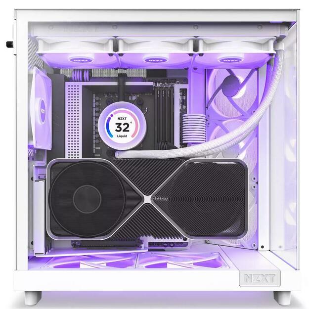 NZXT PC case H6 Flow RGB midi tower white