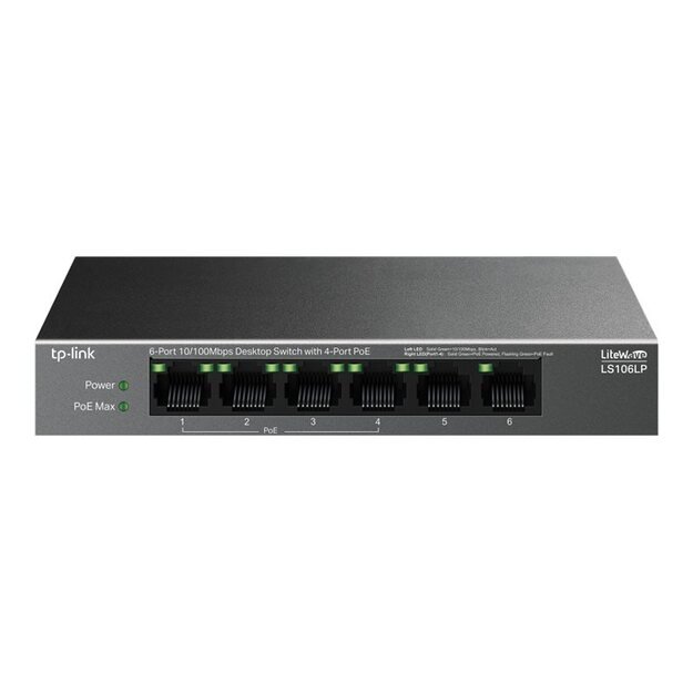 NET SWITCH 6PORT 10/100M 4POE+/LS106LP TP-LINK