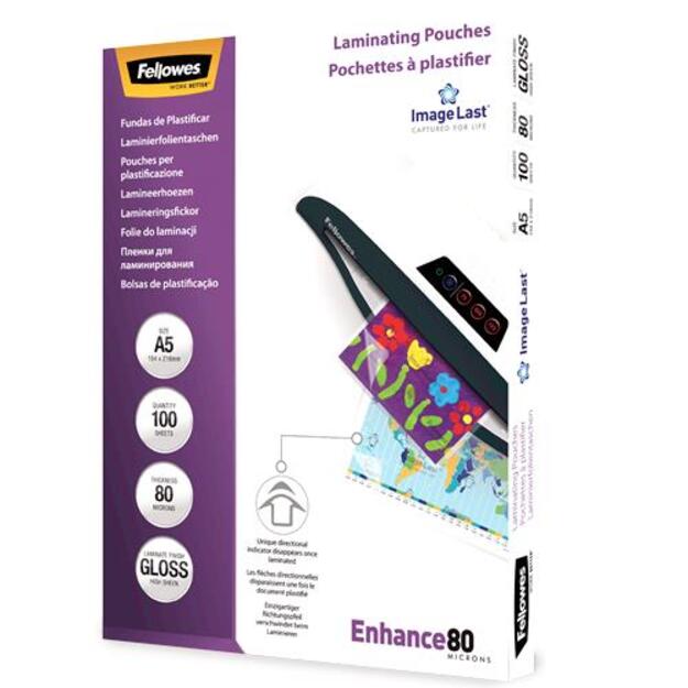 LAMINATOR POUCH IMAGELAST/A5 80 100PCS 5306002 FELLOWES