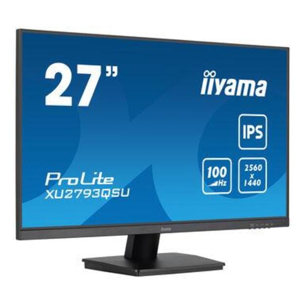 LCD Monitor|IIYAMA|27 |Business|Panel IPS|2560x1440|16:9|100Hz|Matte|1 ms|Speakers|Tilt|Colour Black|XU2793QSU-B6