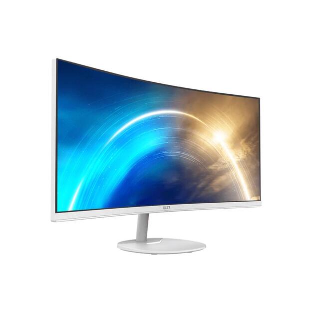 LCD Monitor|MSI|PRO MP341CQW|34 |Business/Curved/21 : 9|Panel VA|3440x1440|21:9|100Hz|Matte|4 ms|Speakers|Tilt|Colour White|PROMP341CQW