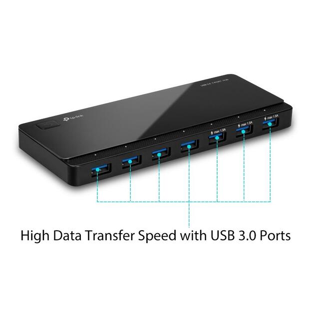 TP-LINK 7-port USB 3.0 Hub Desktop 12V/2.5A power adapter included