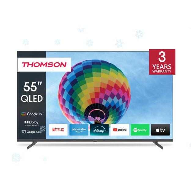 TV Set|THOMSON|55 |4K/Smart|QLED|3840x2160|Wireless LAN|Bluetooth|Google TV|Dark Grey|55QG4S14