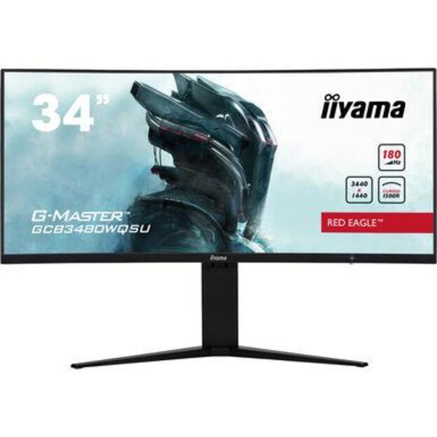 IIYAMA GCB3480WQSU-B1 34inch ETE VA 3440x1440 UW Curved 1500R 180Hz 21:9 420cd/m2 4ms 2xHDMI 2xDP USB-HUB 2x3.2 Speakers (P)