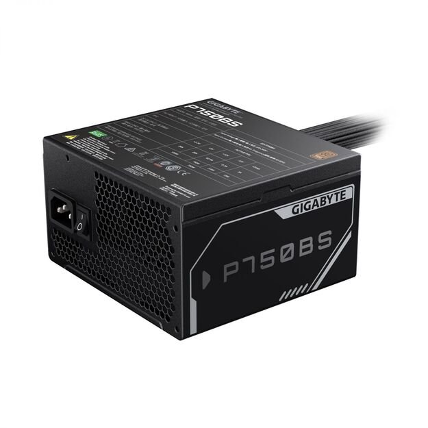 Power Supply|GIGABYTE|GP-P750BS|750 Watts|Efficiency 80 PLUS BRONZE|PFC Active|MTBF 100000 hours|GP-P750BS 9