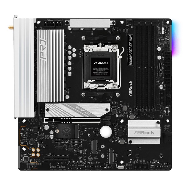 Mainboard|ASROCK|AMD B850|SAM5|Micro-ATX|Memory DDR5|Memory slots 4|1xPCI-Express 4.0 4x|1xPCI-Express 5.0 16x|1xM.2|1xHDMI|1xDisplayPort|1xAudio-In|1xAudio-Out|1xMicrophone|4xUSB 2.0|3xUSB 3.2|1xUSB-C|1xRJ45|B850MPRORSWIFI