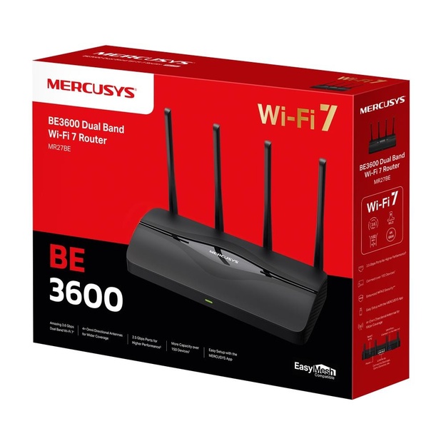 WRL ROUTER 3600MBPS/DUAL BAND 4P MR27BE MERCUSYS