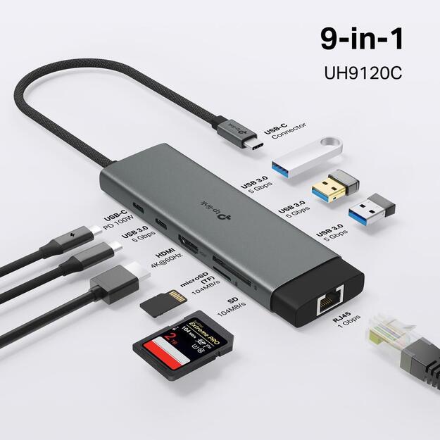 I/O HUB USB-C 9PORT/UH9120C TP-LINK