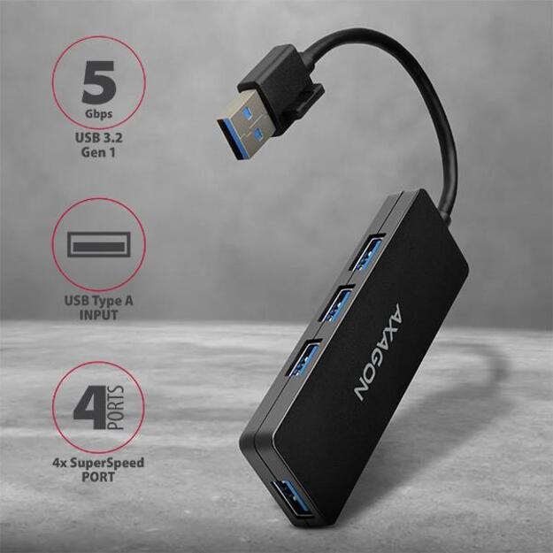 I/O HUB USB3.2 4PORT SLIM/0.14M HUE-G1A AXAGON 1