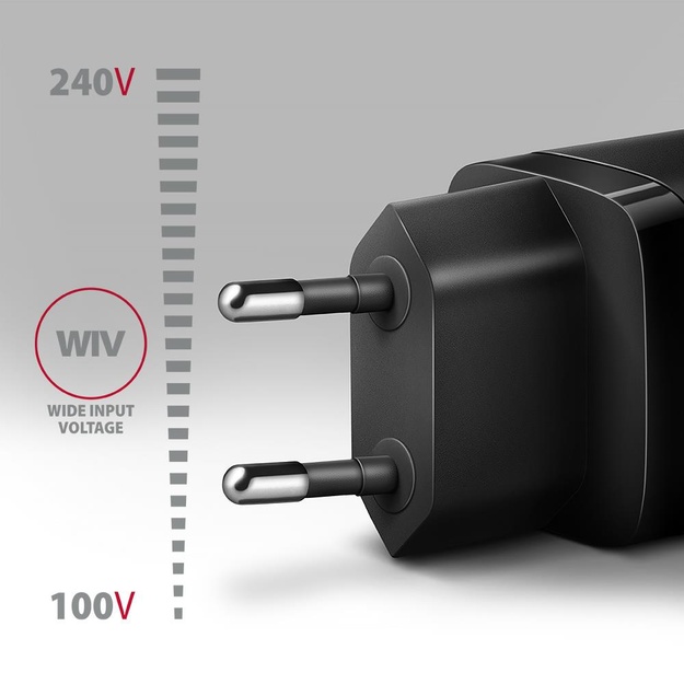 MOBILE CHARGER WALL USB 20W/2PORT BLACK ACU-PQ20 AXAGON