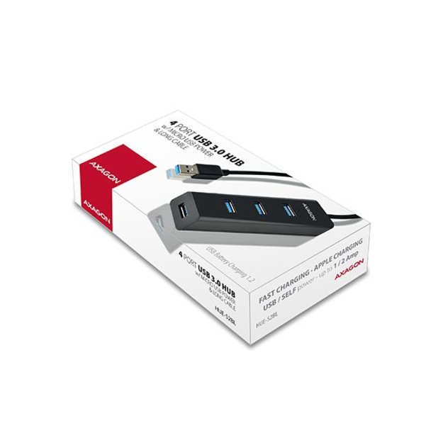 I/O HUB USB3.0 4PORT CHARGING/1.2M HUE-S2BL AXAGON