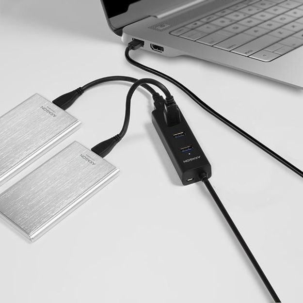 I/O HUB USB3.0 4PORT CHARGING/1.2M HUE-S2BL AXAGON