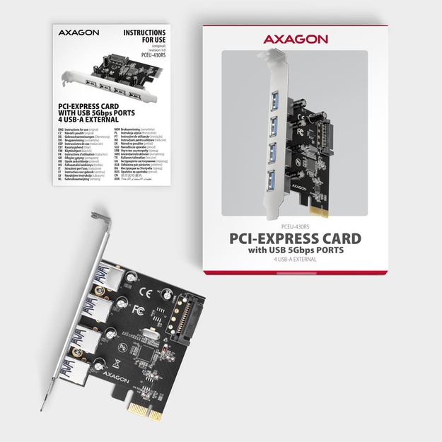 I/O CARD USB2 PCIE 4PORT/PCEU-430RS AXAGON