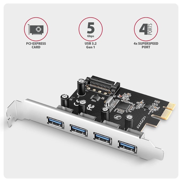 I/O CARD USB2 PCIE 4PORT/PCEU-430RS AXAGON