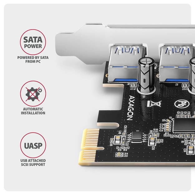I/O CARD USB2 PCIE 4PORT/PCEU-430RS AXAGON