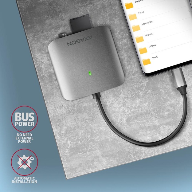 CARD READER USB-C 3-SLOT/SD/MICROSD/CF CRE-S3C AXAGON