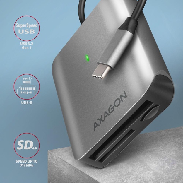 CARD READER USB-C 3-SLOT/SD/MICROSD/CF CRE-S3C AXAGON
