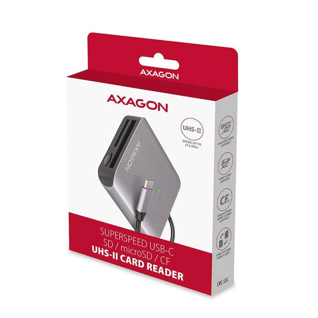 CARD READER USB-C 3-SLOT/SD/MICROSD/CF CRE-S3C AXAGON